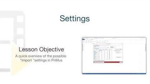 PriMus Tutorial - PriMus Import Settings - ACCA software