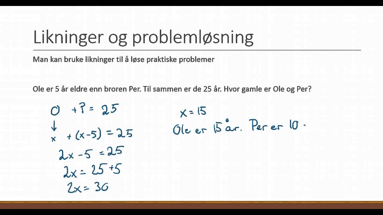 Likninger og problemløsning