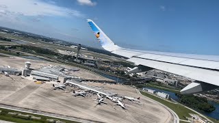 Frontier Airlines A320-NEO pushback and departure from Orlando ( MCO )