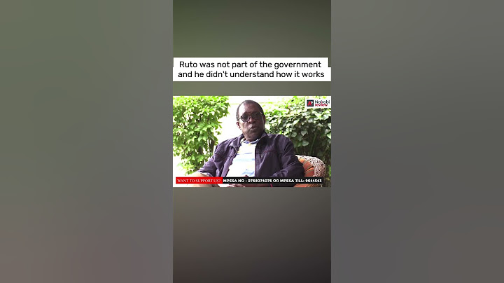 Ruto was not part of the government and he didn't understand how it works