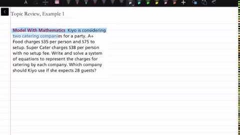 How to Solve Problems Using Systems of Linear Equations: Mixed Review, Example 1 | Math Energy TV