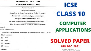 ICSE CLASS 10 COMPUTER APPLICATIONS (JAVA) ANSWERS KEY | SOLUTIONS | SEMESTER 1 | 2021 screenshot 4