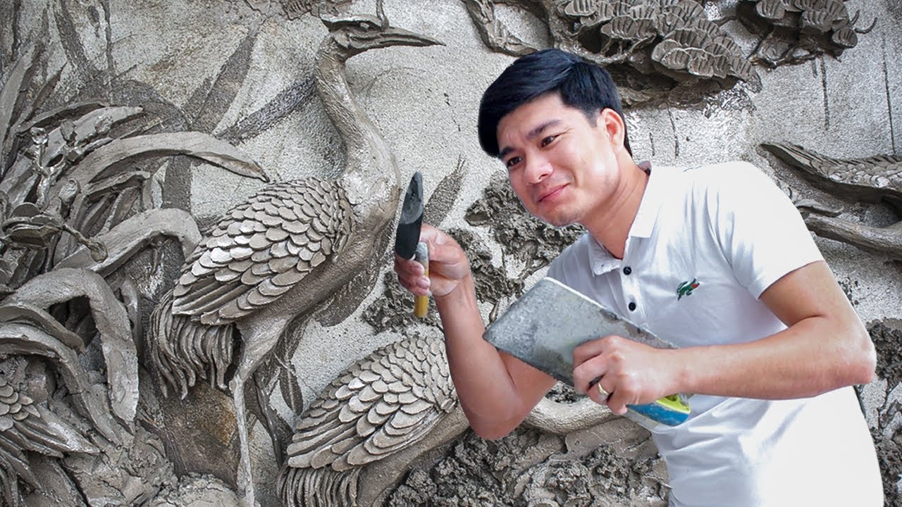 Amazing creative art - How to sculpt cranes from cement and sand ...