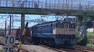 【昼間にEF65牽引5086レが通過！】JR貨物 EF65 2089号機+コキ20B 新A26仕業[5086レ] 札幌タ行 花月園前踏切通過！[2023.08.25(金)]