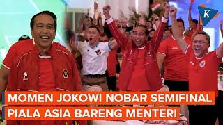 Nobar Indonesia Vs Uzbekistan Bareng Menteri, Jokowi Sempat Down Saat Gol Ferrari Dianulir