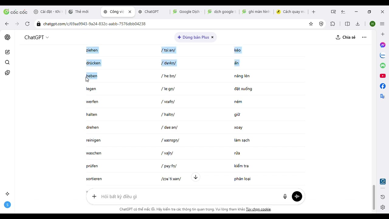 Từ vựng công việc pha lóc thịt tiếng đức