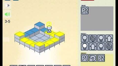 Lightbot : Code Hour Level 3-5 one possible solution