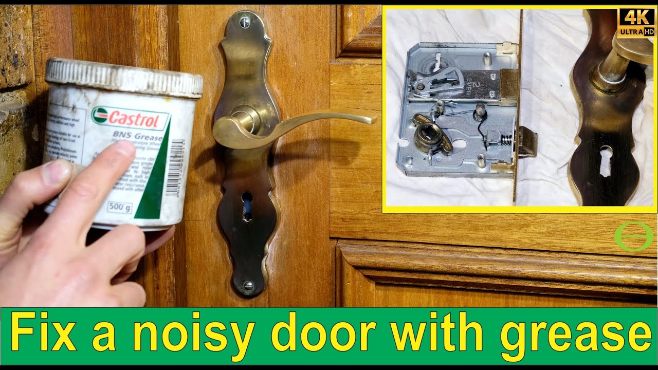 How to fix a noisy creaking door with grease. Stops creaking for months