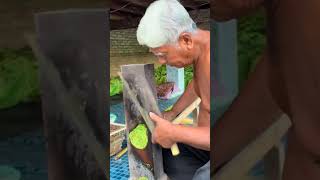 wow cool sophisticated technique to chop the leaves #shorts