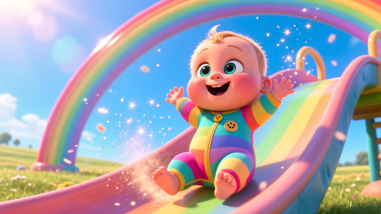 Rainbow Ride with Baby 🌈🎠 | Fun Kids Song | Toddler Learning Adventure