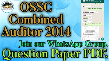 #OSSC_Combined_Auditor_2014 OSSC Combined Auditor Previous Year Question Paper.