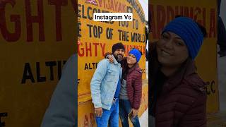 Instagram Vs Reality Travel shorts viral placestovisit travel lehladakh khardungla funny