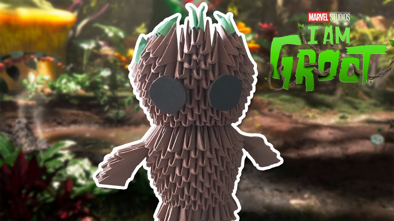 Baby Groot de origami 3d 