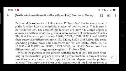 zeros and Bessel series