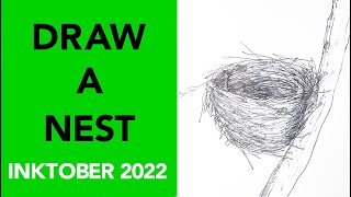 Drawing a Nest for Inktober (Drawing Process)