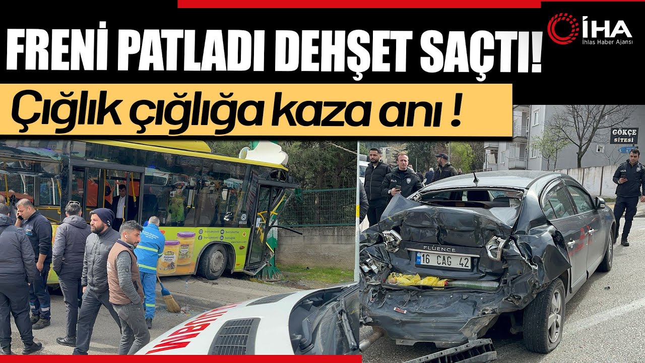 Belediye Otobüsünde Çığlık Çığlığa Kaza Anı Kamerada