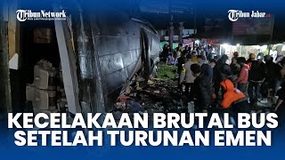 BREAKING! KECELAKAAN Parah di Ciater Setelah Turunan Emen Subang, Bus Tergelincir Penumpang Terkapar