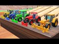 Wooden Box with Tractors and Colorful Paints - See what Colors the Tractors will be Painted