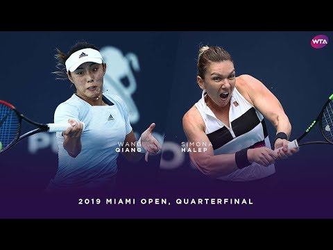 Wang Qiang vs. Simona Halep | 2019 Miami Open Quarterfinal | WTA Highlights