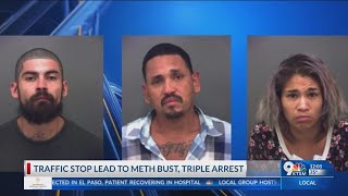 Traffic stop lead to a meth bust and triple arrest