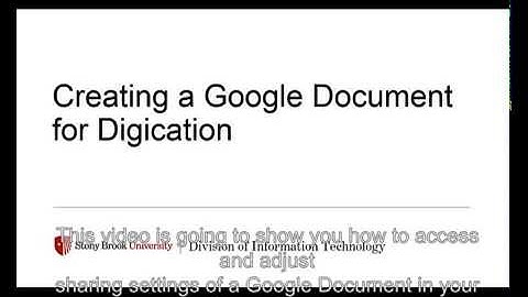 Creating a Google Document for Digication