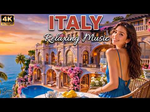 The Best Italian Music & Aerial 4K Italy landscapes ⛵ Relaxing Music & Mediterranean Coast Views