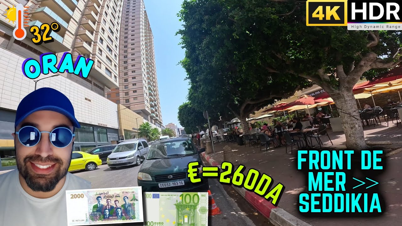 FRONT DE MER ➝ SEDDIKIA 🌞 MIDI À ORAN = SAUNA GRATUIT + EMBOUTEILLAGE🚴‍♂️32° 1€=260DA #389 #dz
