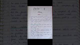 Class 11 Structure of Atom | Handwriting | chemistry class 11 | #cbse  #ncert  #notes #shorts #neet