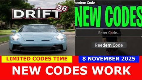 *NIEUWE CODES* [BODYKITS 🔧] Drift 36 ROBLOX | BEPERKTE CODES TIJD | 13 november 2025