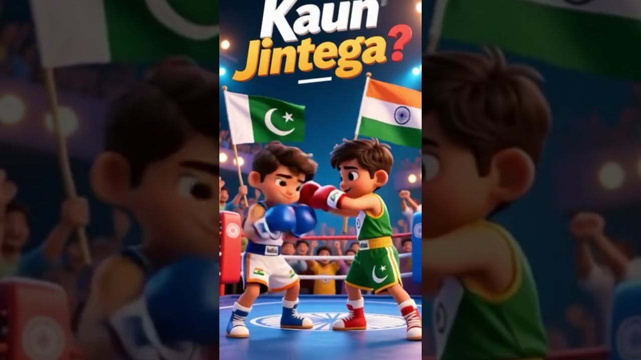 India 🇮🇳 vs Pakistan 🇵🇰 Boxing Match 🥊 |Kaun Jitega? |Cute Kids Cartoon Fight 