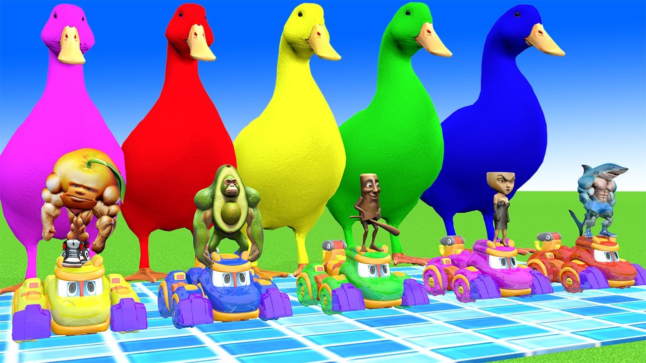 Long Slide Game With Cow Elephant Gorilla Hippopotamus Tiger 3d Animal Game Funny 3d Animals