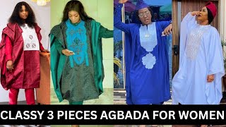 GORGEOUS 3 PIECES AGBADA DRESS STYLES COLLECTIONS FOR BEAUTIFUL LADIES
