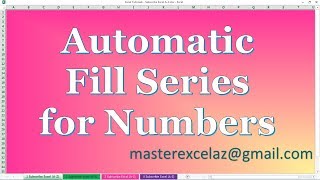 How to Drag for Automatic fill series numbers in Excel 2013 | Basic excel skill
