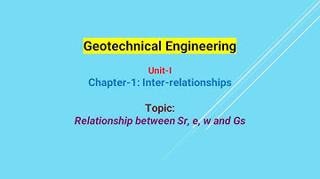 Relationship between Sr, e, w and Gs