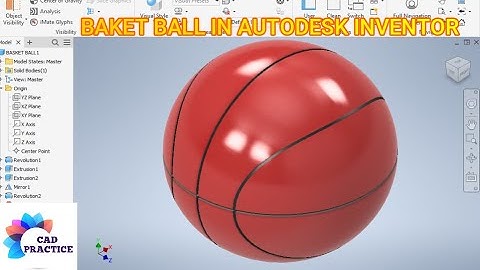 Basket Ball design in Autodesk inventor 3d Model || 3d Modeling in Autodesk Inventor || Inventor Cad