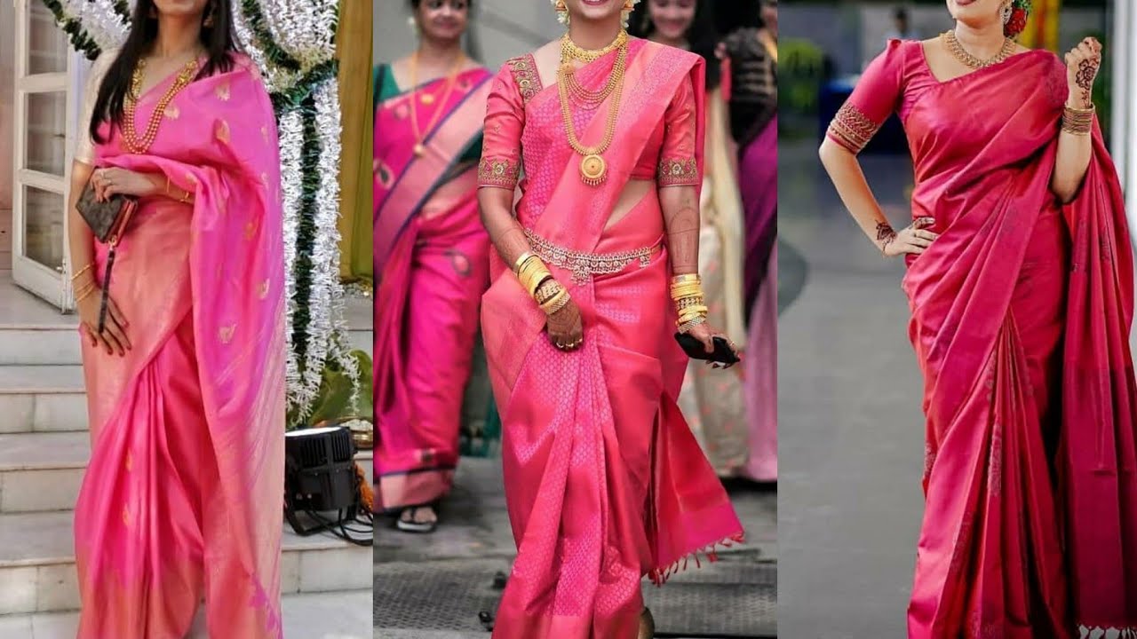 2020 Classic Traditions Pink Saree Collections For Wedding / Bridal Pink Saree Collections