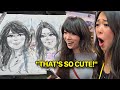 Emiru and ExtraEmily caricature
