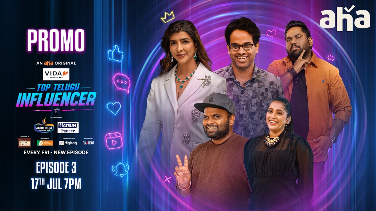 rewrite this title Top Telugu Influencer Promo | Manchu Lakshmi | Viva Harsha | KV Anudeep | Premieres 17th July 7PM rewrite this title Top Telugu Influencer Promo | Manchu Lakshmi | Viva Harsha | KV Anudeep | Premieres 17th July 7PM