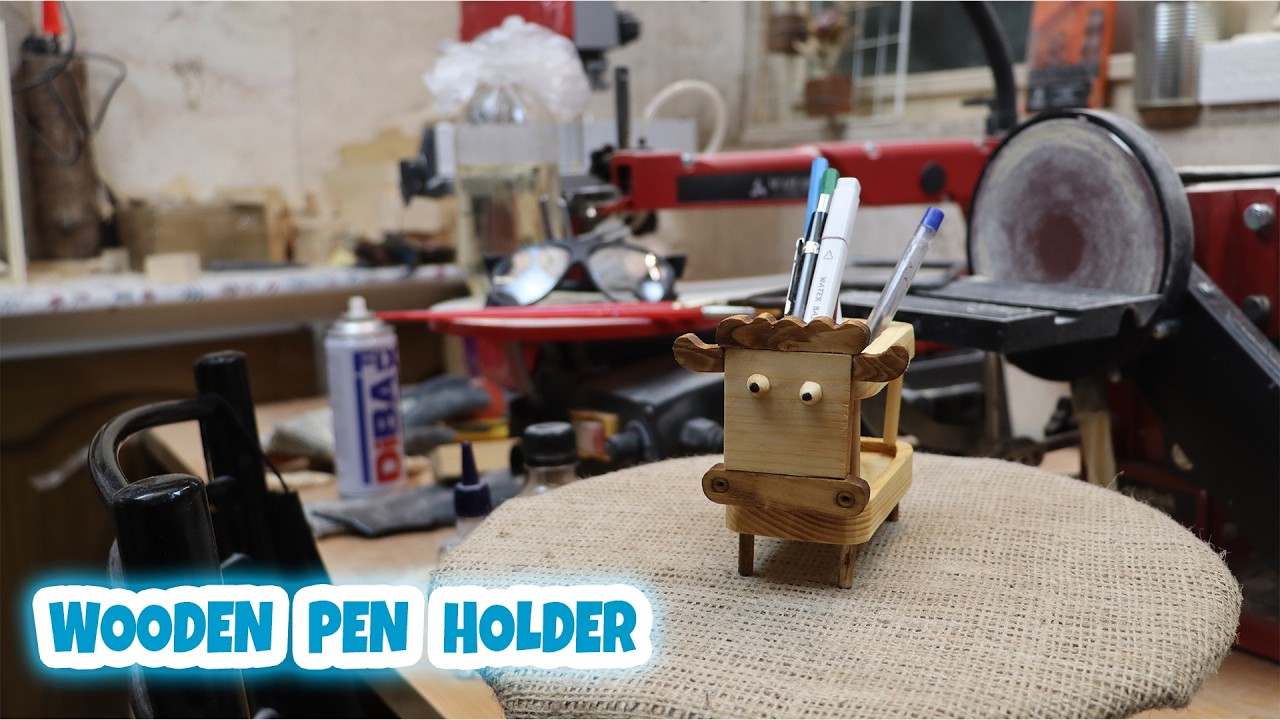 DIY Wooden Pen Holder | Cute Animal Desk Organizer Made of Wood