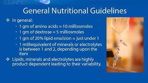 Total Parenteral Nutrition - How to calculate the osmolarity of the solution