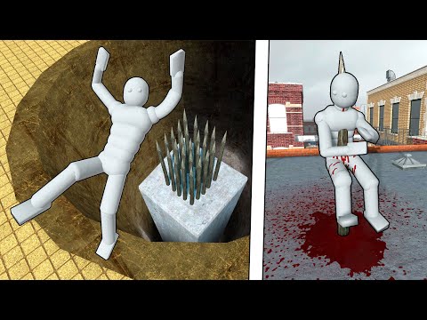 NPC Ragdolls VS Spikes! Epic NPC Falls Compilation #360