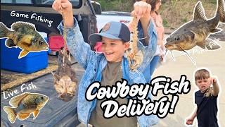 Roshek Family Goes to the Fish Hatchery! LIL COWBOYS/KIDS EXPLORE/FISHING/LIVE/POND/FARM/CATFISH