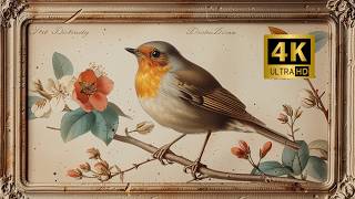 Vintage Bird Illustration 4K Frame TV Art | Antique Nature Screensaver (No Music) screenshot 5