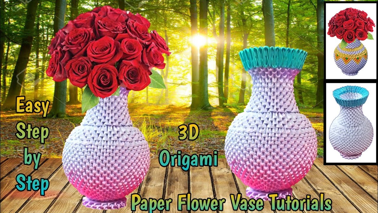 Flowerava. 3d Origami Flower Vase 3d Origami Vase. How to make 3d Origami Vase 92