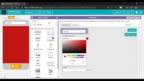 Screen Colour change on button click in Studio.code.org in applab|#kashishkhandelwal
