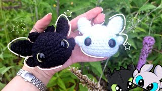 Crochet Toothless & Light Fury keychains | Beginners friendly - Step by step | Amigurumi