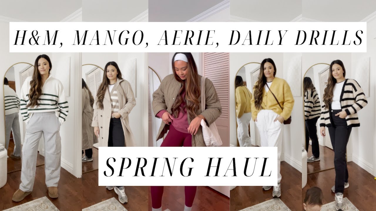 H&M, Mango, Aerie, Daily Drills, Winter and SPRING HAUL | Postpartum clothing haul