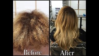 Hair Color Correction | Going Blonde on Curly Hair