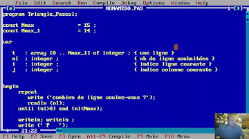 Turbo Pascal - Exercice N°2 : le triangle Pascal (Solution)