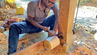Art Of Wood | Carpenter Making Wooden Mortar